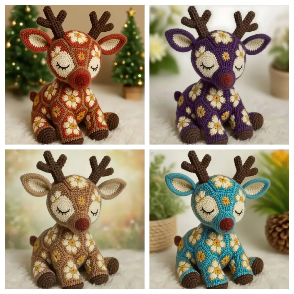 Floral Reindeer Crochet Kit, 4 Colors. DIY Weaving Kit with Video Tutorial. Perfect Holiday Gift & Home Decor! Floral Reindeer Crochet Kit, 4 Colors. DIY Weaving Kit with Video Tutorial. Perfect Holiday Gift & Home Decor!