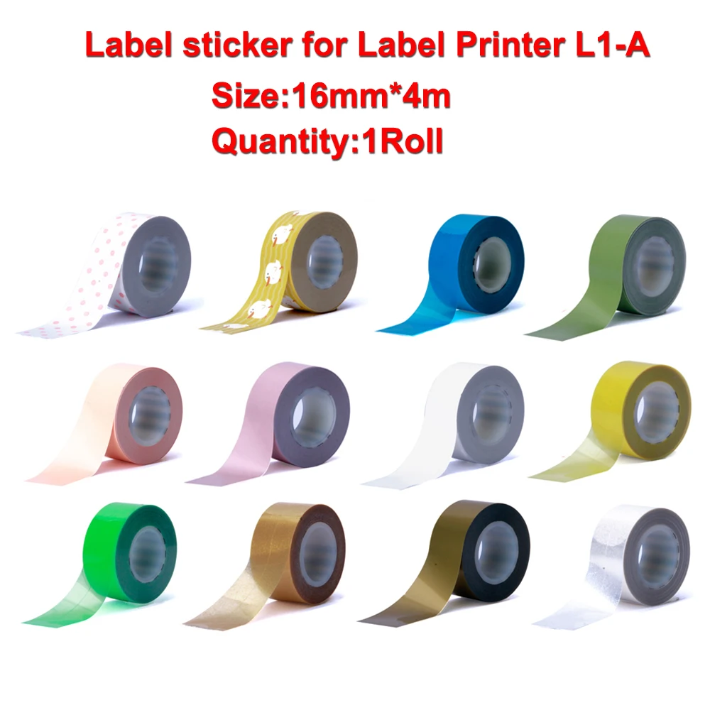 16mm*4m Label Tape For MakeID L1 Bluetooth Thermal Label Printer L1-A Pocket Maker Inkless Printing DIY Sticker for Home Office
16mm*4m Label Tape For MakeID L1 Bluetooth Thermal Label Printer L1-A Pocket Maker Inkless Printing DIY Sticker for Home Office