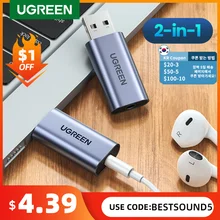 UGREEN Sound Card 2-in-1 USB Audio Interface External 3.5mm Audio Adapter Soundcard for Laptop PS4 Headset USB Sound Card UGREEN Sound Card 2-in-1 USB Audio Interface External 3.5mm Audio Adapter Soundcard for Laptop PS4 Headset USB Sound Card