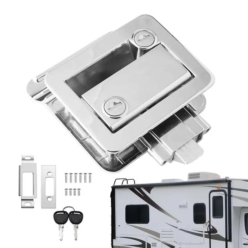 

RV Lock Camper Door Handle Latch With Built-in Deadbolt Anti-Theft Portable RV Accessories Camping Supplies For Motorhomes