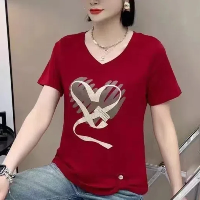 New Summer Women's Solid Colors V-Neck Short Sleeve Loose Plus Size Thin Pullovers Fashion Casual Commute All-match Tops
New Summer Women's Solid Colors V-Neck Short Sleeve Loose Plus Size Thin Pullovers Fashion Casual Commute All-match Tops