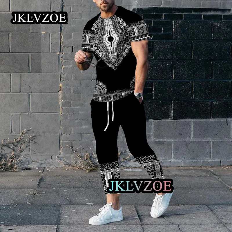 Summer Man Tracksuit 2 Piece Fashion Vintage 3D African Style Printed Oversized Men's Jogging Suit Casual Round Neck Streetwear
Summer Man Tracksuit 2 Piece Fashion Vintage 3D African Style Printed Oversized Men's Jogging Suit Casual Round Neck Streetwear