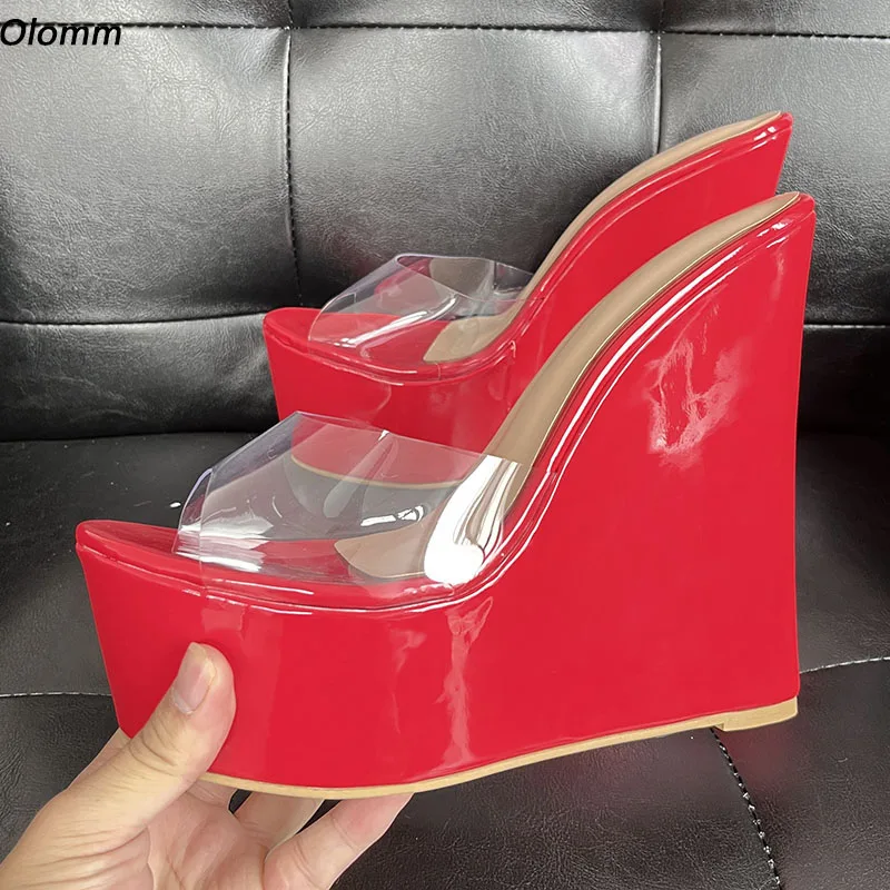 Olomm Women Summer Mules Sandals Slip On Sexy Wedges Heels Round Toe Beautiful Red Party Shoes US Plus Size 5-20
Olomm Women Summer Mules Sandals Slip On Sexy Wedges Heels Round Toe Beautiful Red Party Shoes US Plus Size 5-20
