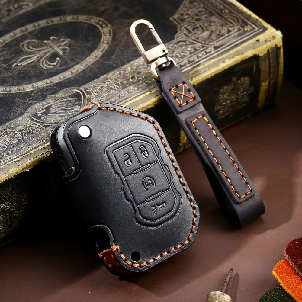 Leather Handmade Car Remote Key Case Cover Holder Car Key Fob Keychain Accessories For Jeep Wrangler
Leather Handmade Car Remote Key Case Cover Holder Car Key Fob Keychain Accessories For Jeep Wrangler
