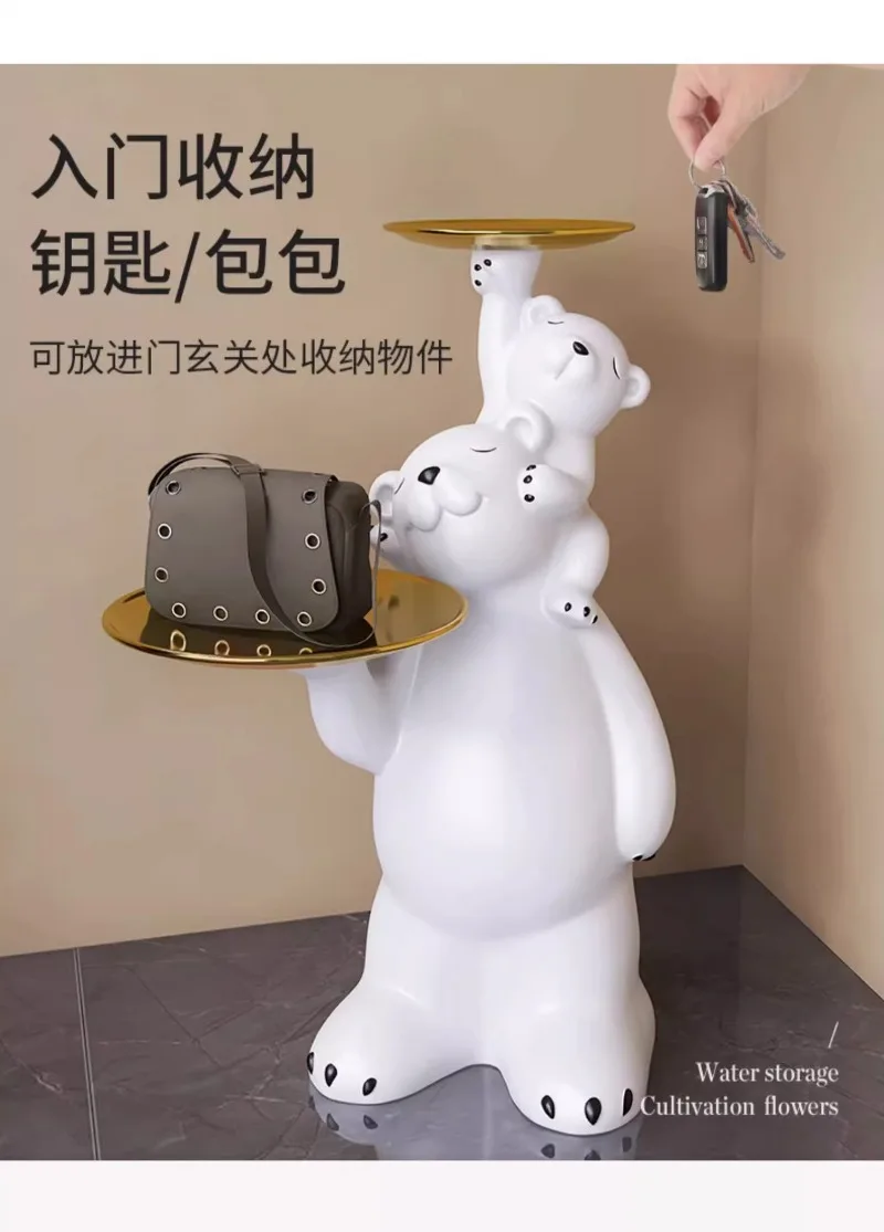 Trendy Fun Ins Style Tray Polar Bear Living Room Large Floor Standing Ornaments Home Decorations Illumination Statue Trendy Fun Ins Style Tray Polar Bear Living Room Large Floor Standing Ornaments Home Decorations Illumination Statue