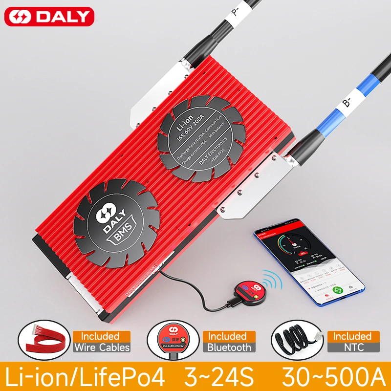 DALY Smart BMS LiFePo4 Battery 3S 4S 7S 8S 10S 12S 13S 16S 20S 24S 12V 36V 48V 30A 60A 80A 100A 120A 150A 200A Balancer
DALY Smart BMS LiFePo4 Battery 3S 4S 7S 8S 10S 12S 13S 16S 20S 24S 12V 36V 48V 30A 60A 80A 100A 120A 150A 200A Balancer