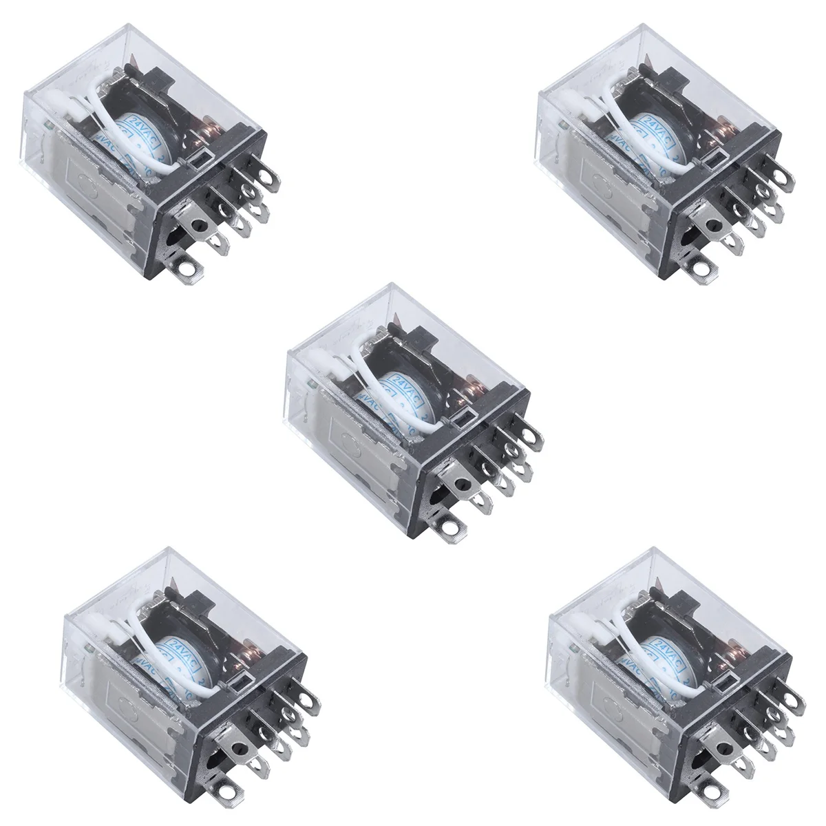 

5X JQX-13F LY2 AC 24V Катушка 8-Pin DPDT Red светодиодный электромагнитное реле