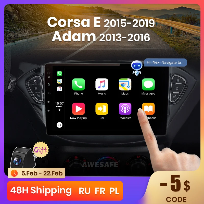 AWESAFE беспроводное CarPlay Android радио для Opel Corsa E 2015-2019 Adam 2013-2016 GPS Навигация стерео автомобильные интеллектуальные системы
AWESAFE беспроводное CarPlay Android радио для Opel Corsa E 2015-2019 Adam 2013-2016 GPS Навигация стерео автомобильные интеллектуальные системы