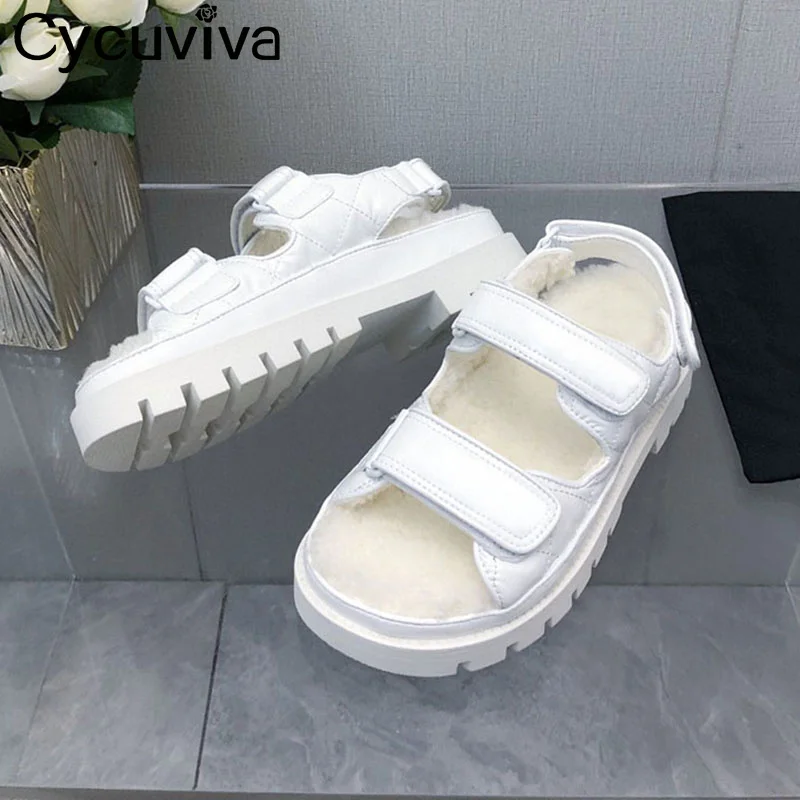 Autumn Flat Wool Platform Slippers Women Designer Open Toe Sandals Thick Sole Fur Shoes Woman Brand Flat Sandalias Mujer
Autumn Flat Wool Platform Slippers Women Designer Open Toe Sandals Thick Sole Fur Shoes Woman Brand Flat Sandalias Mujer