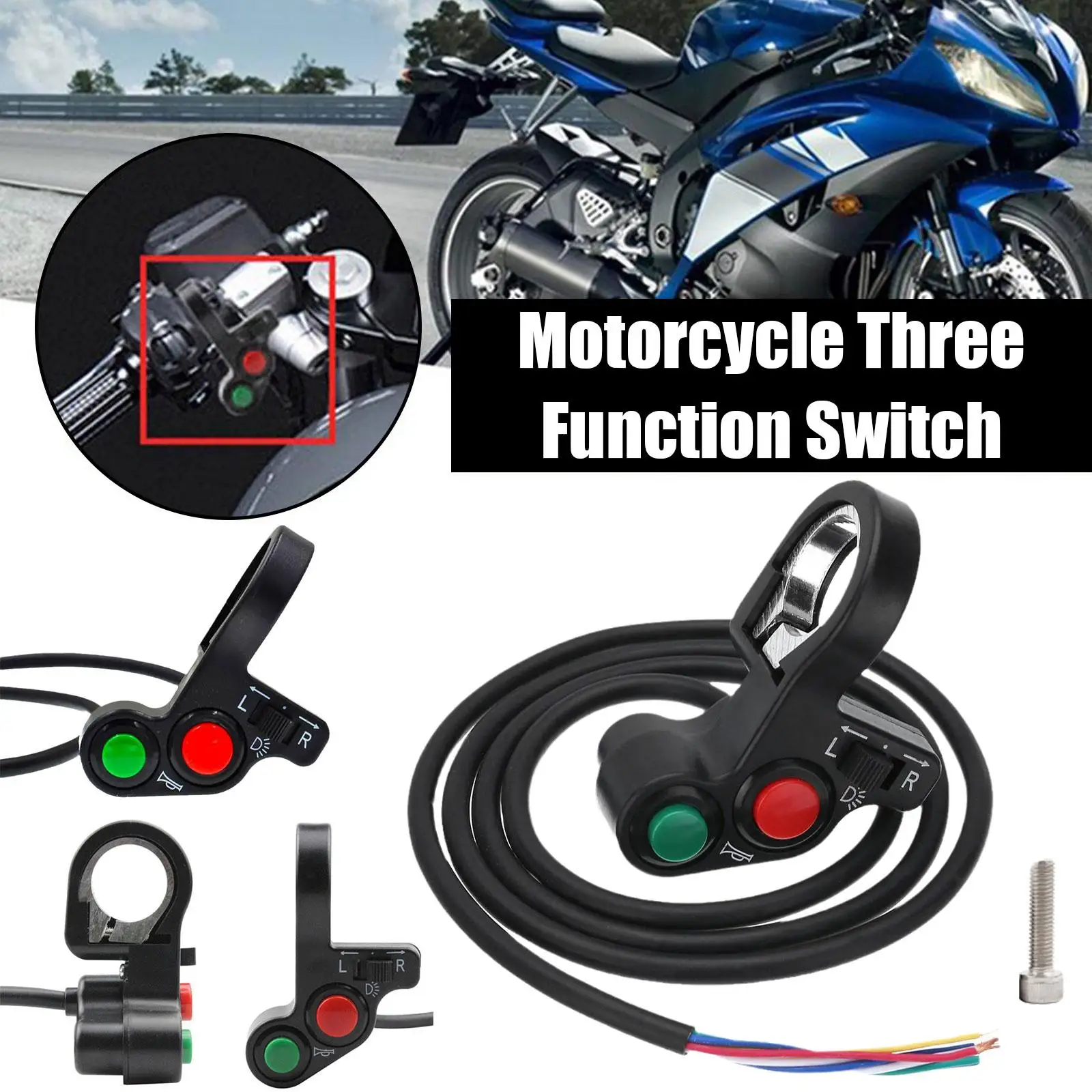 Переключатель на руль мотоцикла, электрическая велосипеда, лампочка управления, сигнал включения/выключения фары, переключатель поворота V6H5
Переключатель на руль мотоцикла, электрическая велосипеда, лампочка управления, сигнал включения/выключения фары, переключатель поворота V6H5