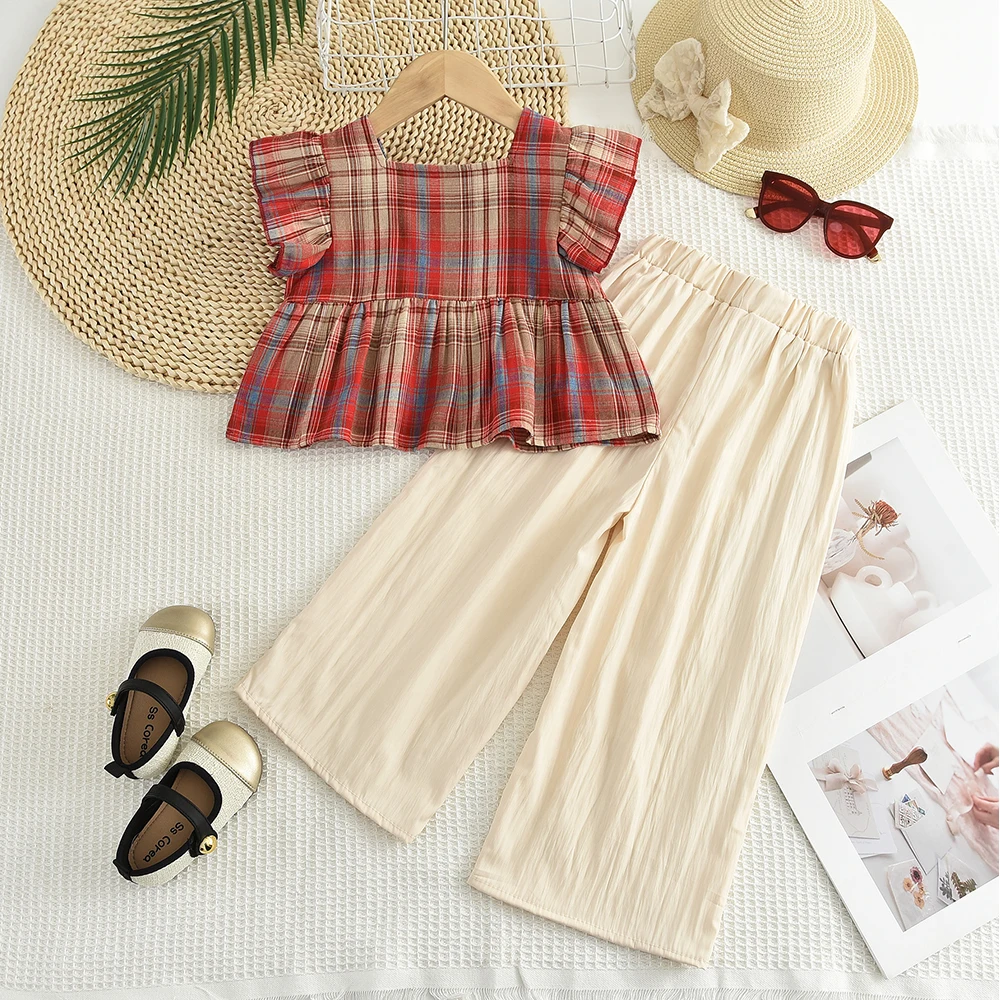 Bear Leader الصيف فتاة الوردي متقلب قصيرة الأكمام أعلى الصلبة بنطال ذو قصة أرجل واسعة قطعتين مجموعة لملابس كاجوال للأطفال Bear Leader الصيف فتاة الوردي متقلب قصيرة الأكمام أعلى الصلبة بنطال ذو قصة أرجل واسعة قطعتين مجموعة لملابس كاجوال للأطفال