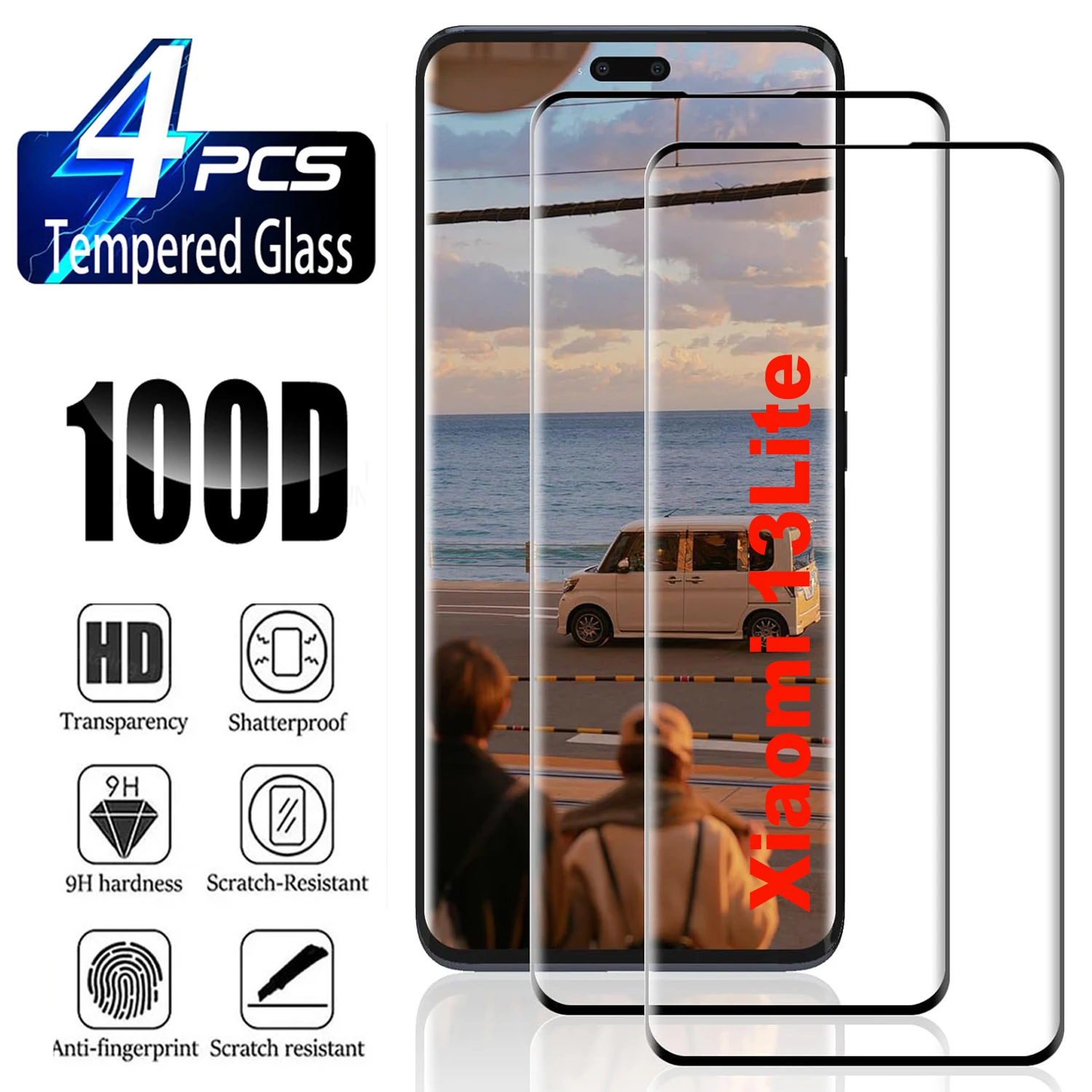 9H Curved Four Sides Glue Tempered Glass Film For Xiaomi 13 Lite 2/4Pcs HD Screen Protector Glass
9H Curved Four Sides Glue Tempered Glass Film For Xiaomi 13 Lite 2/4Pcs HD Screen Protector Glass
