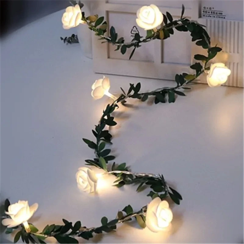 10/20/40LEDs White Rose Flower String with Lights Wedding Table Centerpieces Decorations Glowing Artificial Rose Garland
10/20/40LEDs White Rose Flower String with Lights Wedding Table Centerpieces Decorations Glowing Artificial Rose Garland