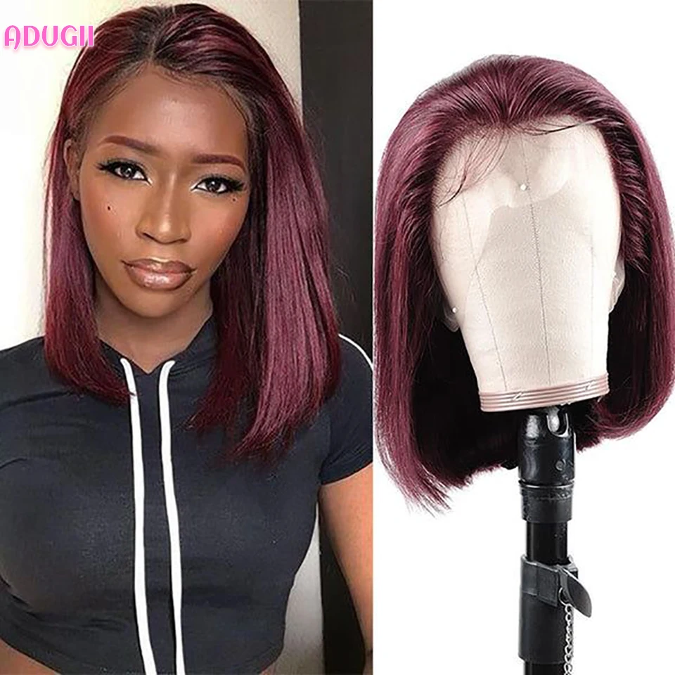 ADUGII 99J Straight Short Bob Human Hair Wigs 13X4/4x4 Lace Frontal Bob Wigs Lace Front Human Hair Wig Bob Hair Wig For Women
ADUGII 99J Straight Short Bob Human Hair Wigs 13X4/4x4 Lace Frontal Bob Wigs Lace Front Human Hair Wig Bob Hair Wig For Women
