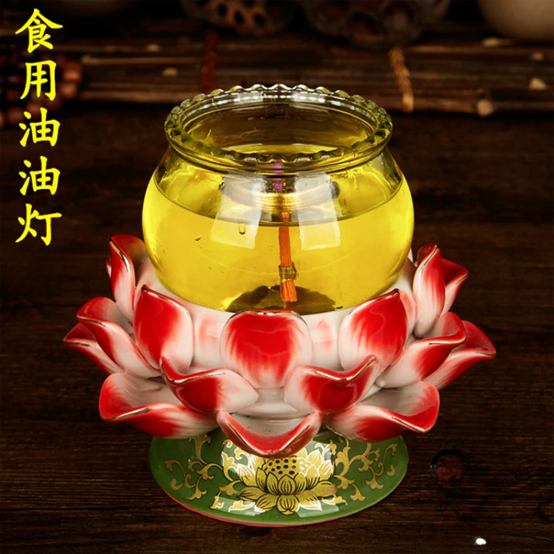 Vegetable oil lotus oil lamp for light supply 
Vegetable oil lotus oil lamp for light supply