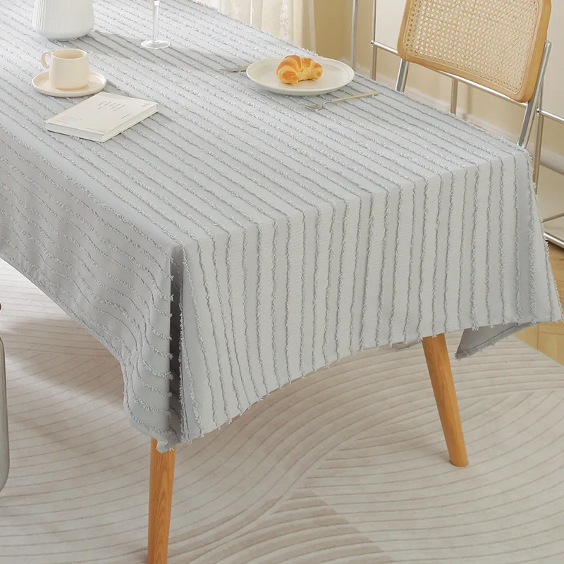 

Simple Stereoscopic Striped Tablecloth Anti-scald Table Cloth Coffee Table Towel Desk Household Cover towel Party Decoration