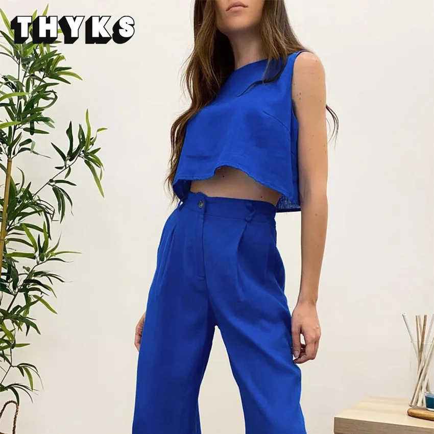 Ladies Summer Cotton And Linen Two-Piece Solid Color O-Neck Vest Top Flared Pants Suit Ladies New Simple and Elegant Trousers
Ladies Summer Cotton And Linen Two-Piece Solid Color O-Neck Vest Top Flared Pants Suit Ladies New Simple and Elegant Trousers