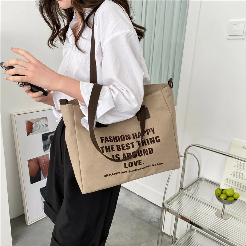 

Вместительные холщовые сумки для женщин, модный простой Повседневный мессенджер на плечо, сумка для работы и школы, для покупок