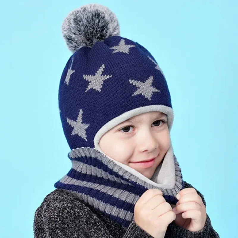 Winter Kids Hat Pom Pom Knit Beanie Hats for Baby Boy Hat Scarf Snood with Fleece Lining Caps 아기모자 gorros para bebé niños
Winter Kids Hat Pom Pom Knit Beanie Hats for Baby Boy Hat Scarf Snood with Fleece Lining Caps 아기모자 gorros para bebé niños