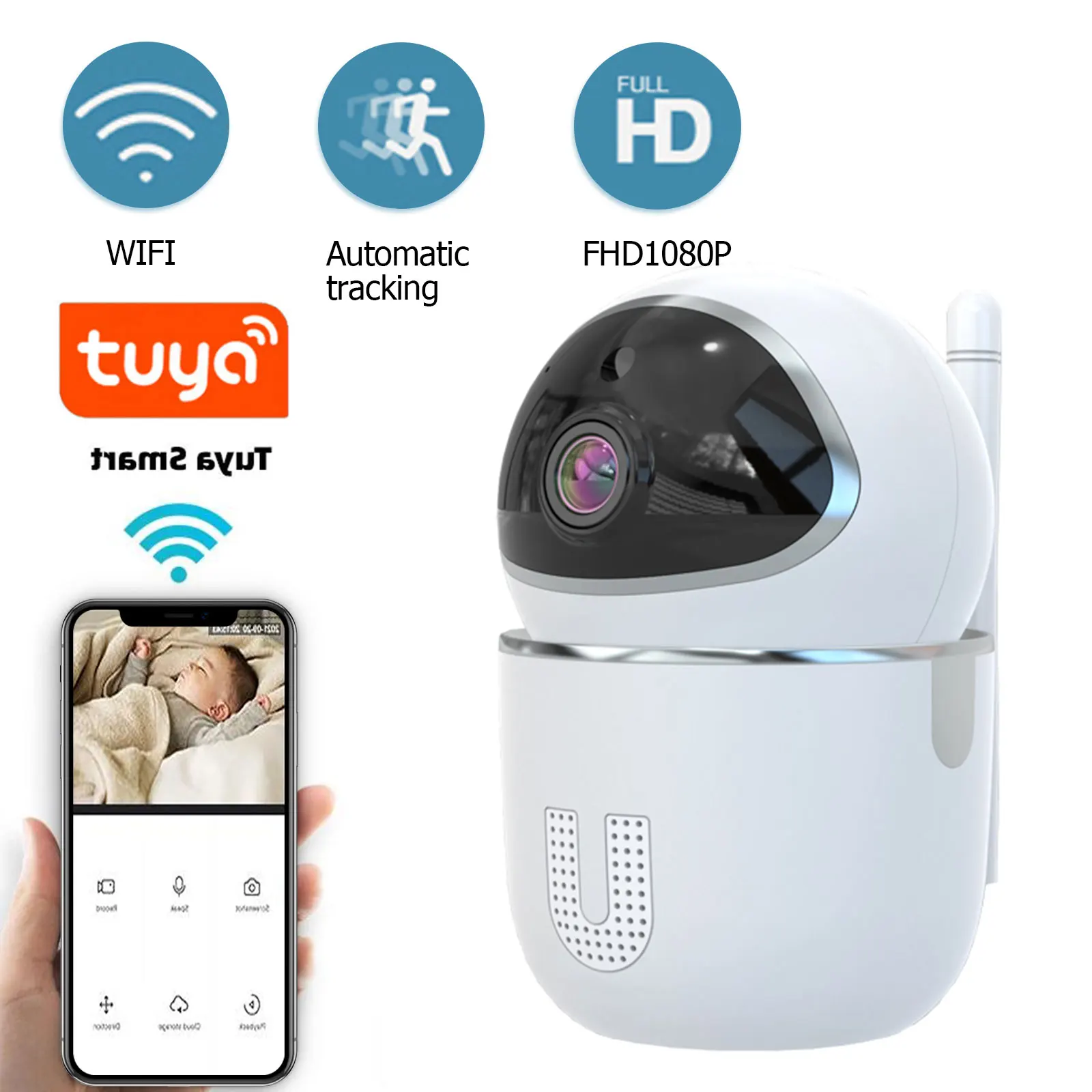 Внутренняя камера видеонаблюдения Tuya-Mini, IP-камера, Радионяня WiFi, отслеживание AI, аудио-камера видеонаблюдения, 1080P
Внутренняя камера видеонаблюдения Tuya-Mini, IP-камера, Радионяня WiFi, отслеживание AI, аудио-камера видеонаблюдения, 1080P