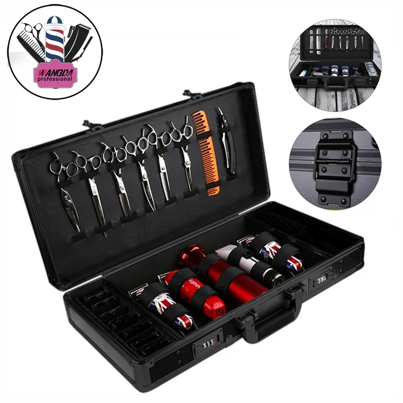 Large Capacity Barber Tool Box Professional Black Aluminum Carrying Case Boxs Salon Hairstylist Traveling Bin Styling Tools
Large Capacity Barber Tool Box Professional Black Aluminum Carrying Case Boxs Salon Hairstylist Traveling Bin Styling Tools