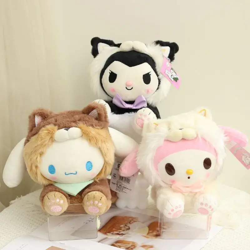 

22 см Sanrio мультфильм кавайная моя мелодия Kuromi Cinnamoroll Kt кошка пурин собака плюшевая игрушка Аниме Мягкие животные милые плюшевые куклы игрушки