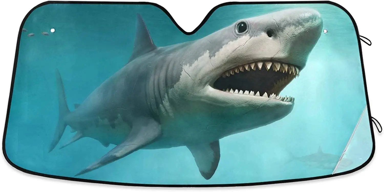 3D Shark Car Windshield Sunshade Blocks UV Visor Umbrella and Damaged Easy To Use Fits All Sizes of Windshields
3D Shark Car Windshield Sunshade Blocks UV Visor Umbrella and Damaged Easy To Use Fits All Sizes of Windshields