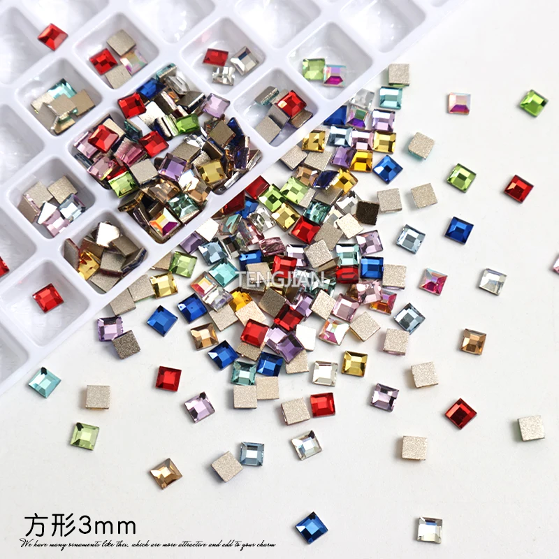 Mini Square 3MM Hot Selling FlatBack Nail Art Rhinestone Stone Glass Crystal DIY Manicure Accessory Diamond 30/100Pcs
Mini Square 3MM Hot Selling FlatBack Nail Art Rhinestone Stone Glass Crystal DIY Manicure Accessory Diamond 30/100Pcs