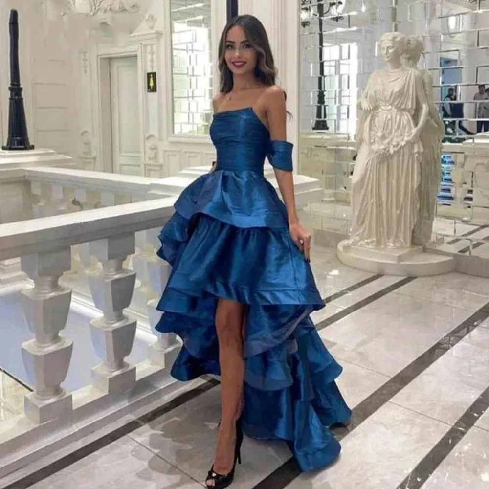 2024 New Blue Simple Evening Dress Strapless Tiered A-Line Party Prom Gowns Elegant Off Shoulder Satin Illusion Back فساتين سهره
2024 New Blue Simple Evening Dress Strapless Tiered A-Line Party Prom Gowns Elegant Off Shoulder Satin Illusion Back فساتين سهره