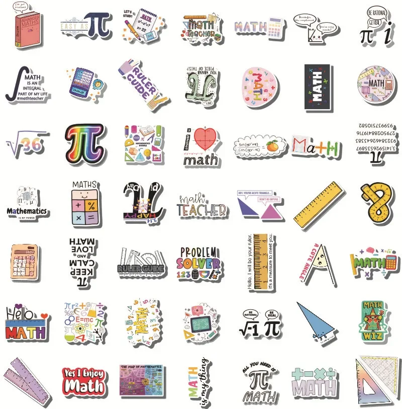 50pcs Cool Math Elements Cartoon Stickers DIY Car Bike Travel Luggage Laptop Classic Toy Graffiti Sticker Decal Kid Toy
50pcs Cool Math Elements Cartoon Stickers DIY Car Bike Travel Luggage Laptop Classic Toy Graffiti Sticker Decal Kid Toy