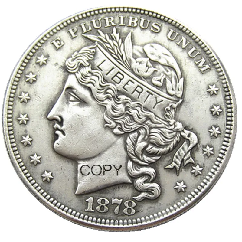 США 1878 г., золотистая монета с узорами в метрических долларах, Посеребренная копия
США 1878 г., золотистая монета с узорами в метрических долларах, Посеребренная копия
