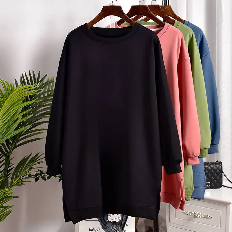 Plus Size 6XL 150kg Spring Solid Color T-Shirts O Neck Long Sleeve Split Casual T Shirts Ladies Tees Big Size Top
Plus Size 6XL 150kg Spring Solid Color T-Shirts O Neck Long Sleeve Split Casual T Shirts Ladies Tees Big Size Top
