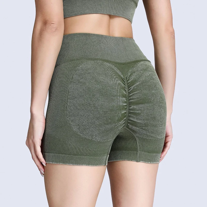 

Ribbed Shorts For Women Seamless High Waist Booty Gym Shorts Women's Cycling Shorts Fitness Running Tights