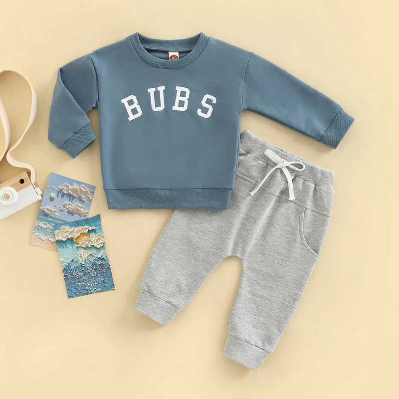 Newborn Baby Boy Pant Sets Autumn Clothes Letter Round Neck Long Sleeve Tops and Tie-Up Long Pants Baby Items Clothing Infant
Newborn Baby Boy Pant Sets Autumn Clothes Letter Round Neck Long Sleeve Tops and Tie-Up Long Pants Baby Items Clothing Infant