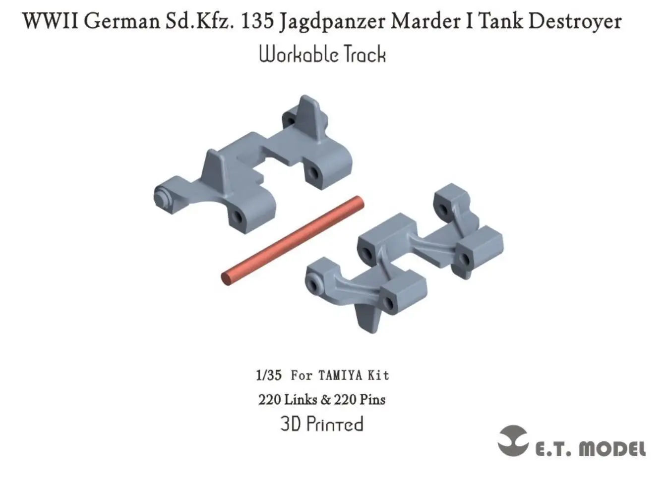 

ET MODEL P35-031 1/35 Sd.Kfz 135 Jagdpanzer MarderITank Destroyer Workable Track