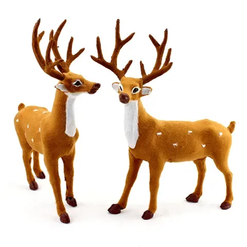 

2022 New Year Christmas Decoration 15-25cm Christmas Deer Xmas Elk Plush Simulation Christmas Decorations for Home Navidad 2021