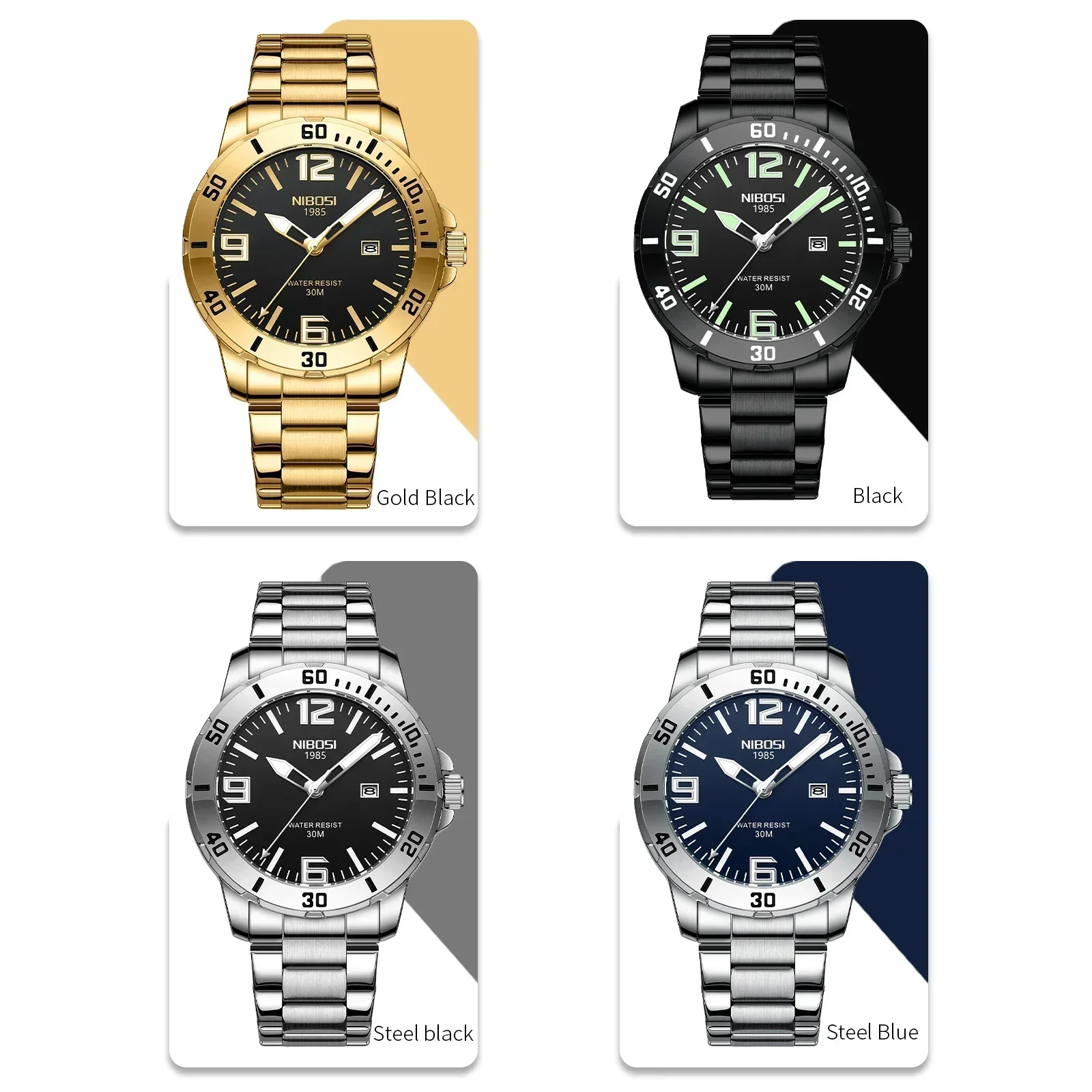 

NIBOSI Top Brand Watches for Men Luxury Luminous Waterproof Watch Male Clock Calendar Man Quartz Wristwatches Relogio Masculino