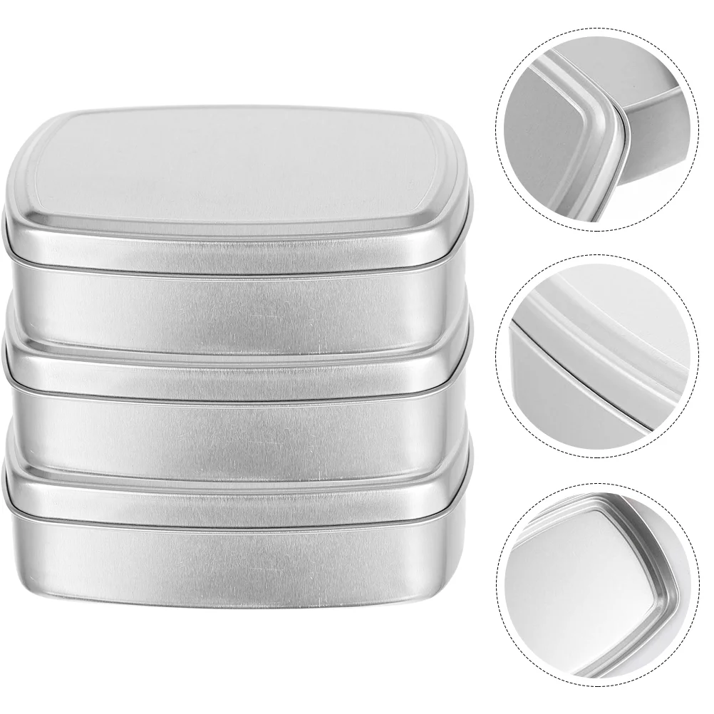 

98*72*28mm Home Organizer Case Box With Lid Aluminum Can Aluminum Tins Sweets Candies Cases Soap Storage Cans Storage Case
