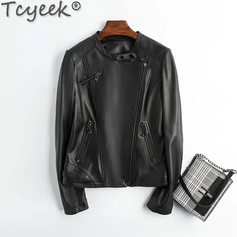 Tcyeek Top Layer Sheepskin Genuine Leather Jacket Women 2023 Stand Collar Motocycle Jackets Autumn Black Coats Clothing Female
Tcyeek Top Layer Sheepskin Genuine Leather Jacket Women 2023 Stand Collar Motocycle Jackets Autumn Black Coats Clothing Female
