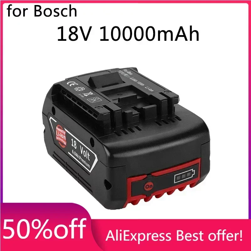 For 18V Bosch 10000mAh Rechargeable Power Tools Battery with LED Li-ion Replacement BAT609, BAT609G, BAT618, BAT618G, BAT614
For 18V Bosch 10000mAh Rechargeable Power Tools Battery with LED Li-ion Replacement BAT609, BAT609G, BAT618, BAT618G, BAT614