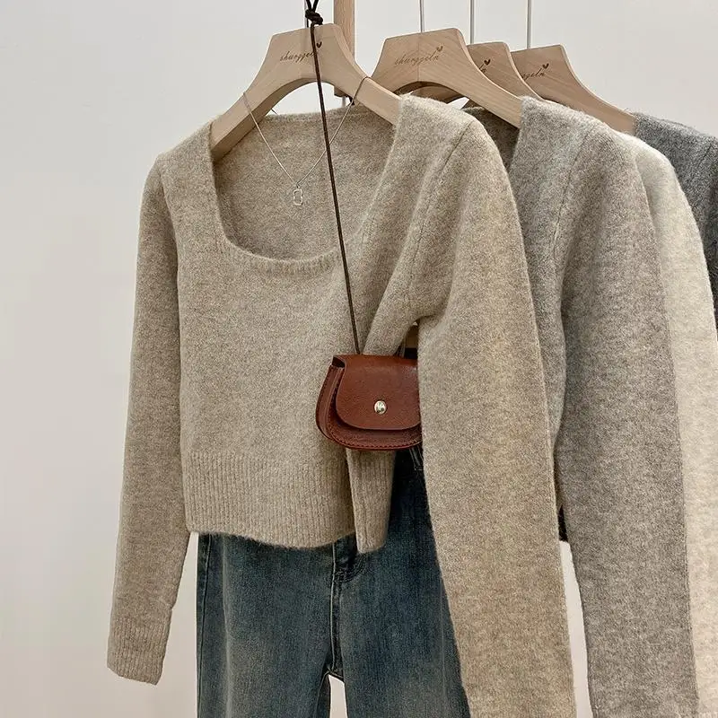 Square Neckline Open Knit Base Layer Women's Autumn and Winter High-end Thickened Sweater Pullover Inner Top
Square Neckline Open Knit Base Layer Women's Autumn and Winter High-end Thickened Sweater Pullover Inner Top