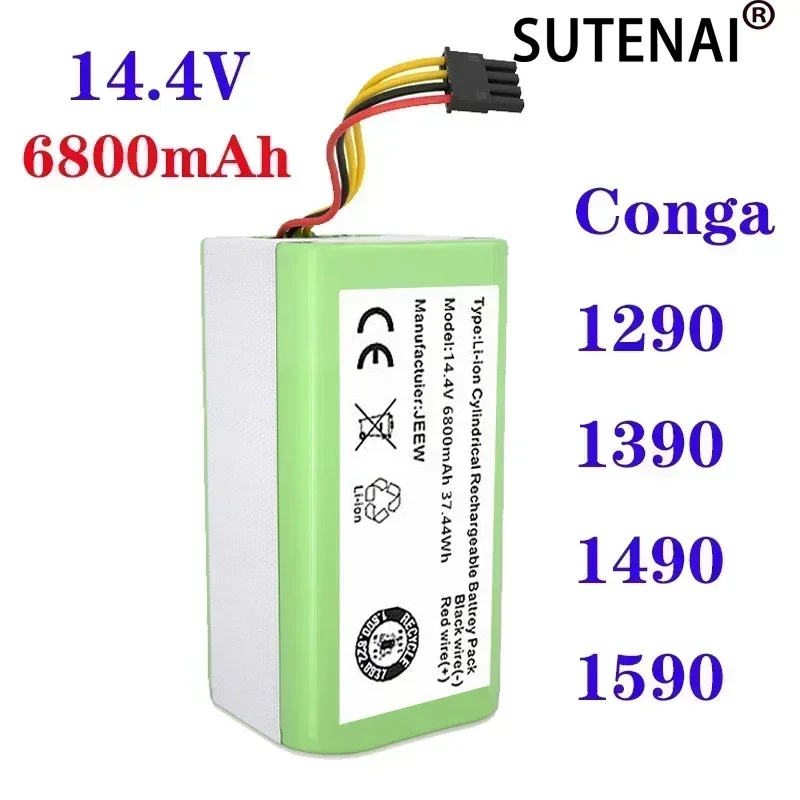 

2022 new 14.4v 6800mAh Li-Ion Battery for Cecotec Conga 1290 1390 1490 1590 Vacuum Cleaner Genio deluxe 370 gutrend echo 520