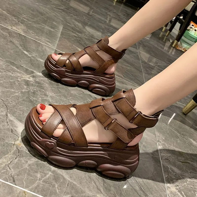

New Summer Ladies Sandals Platform Wedge Heels Shoes Casual Heightening Slope with Women's High Heels Sports Beach Sandals Girl