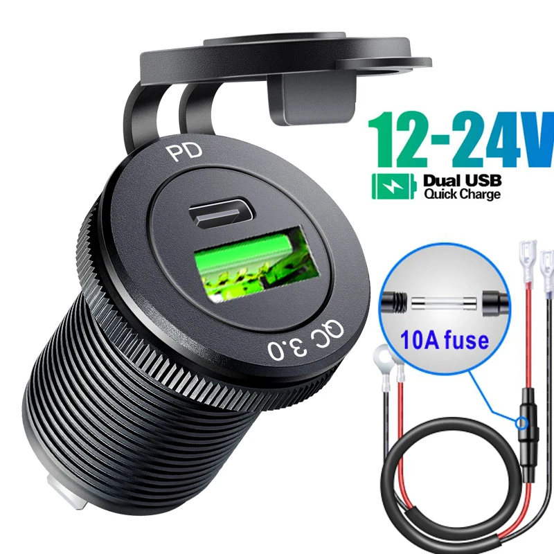 12v car usb charger type c Built-in usb car socket for 12V/24V Vehicles Boat Motorcycle SUV Bus Truck Caravan Marine
12v car usb charger type c Built-in usb car socket for 12V/24V Vehicles Boat Motorcycle SUV Bus Truck Caravan Marine