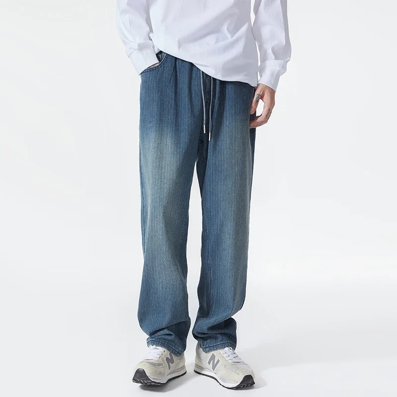New Trendy High Street Jacquard Striped Jeans Loose Straight Pants Wide Leg Trousers for Men
New Trendy High Street Jacquard Striped Jeans Loose Straight Pants Wide Leg Trousers for Men