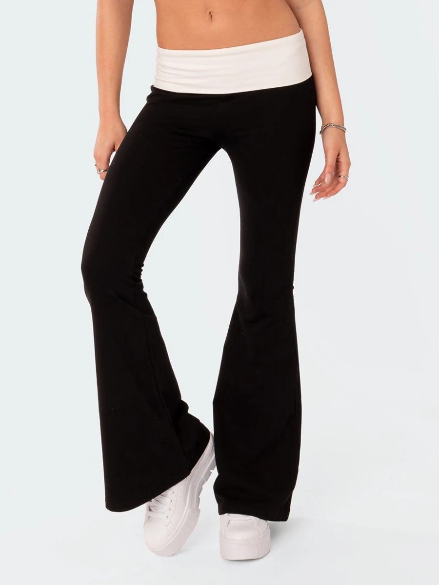 Women Flared Pants Casual Contrast Color Elastic Waist Bell Bottoms Bootcut Trousers for Streetwear Yoga Pants
Women Flared Pants Casual Contrast Color Elastic Waist Bell Bottoms Bootcut Trousers for Streetwear Yoga Pants