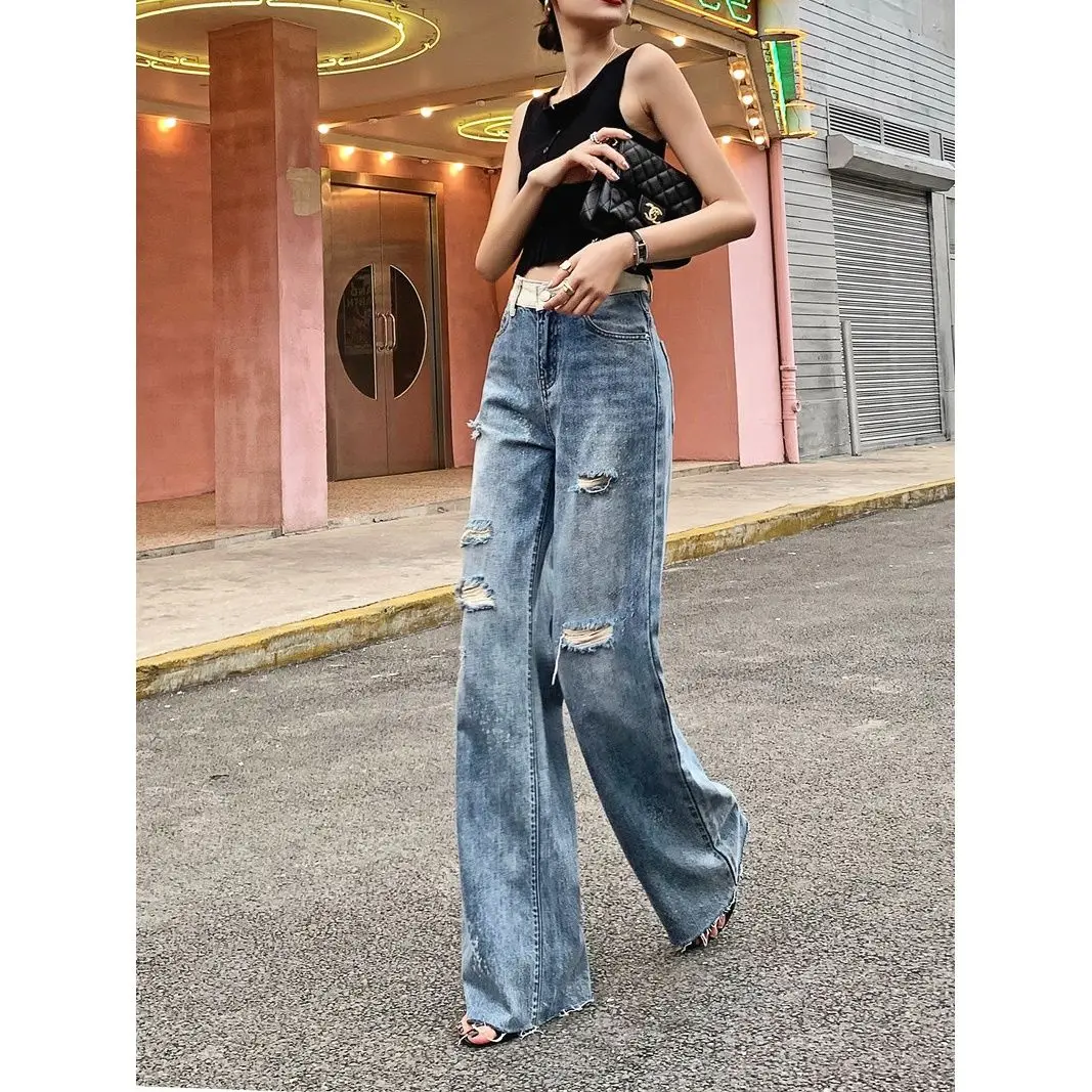 Spring Summer 2023 Ripped Jeans for Women Strong Denim Pants Urban Wide Leg Trousers Vintage Women's Clothes Harajuku Fashion
Spring Summer 2023 Ripped Jeans for Women Strong Denim Pants Urban Wide Leg Trousers Vintage Women's Clothes Harajuku Fashion