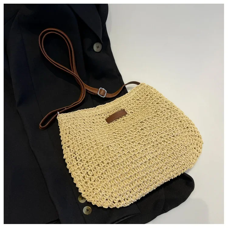 Summer Woven Travel Tote - Large Capacity Straw Beach Shoulder Bag 4 S7cc0bff27a2341c192b1c3d2fc5325645