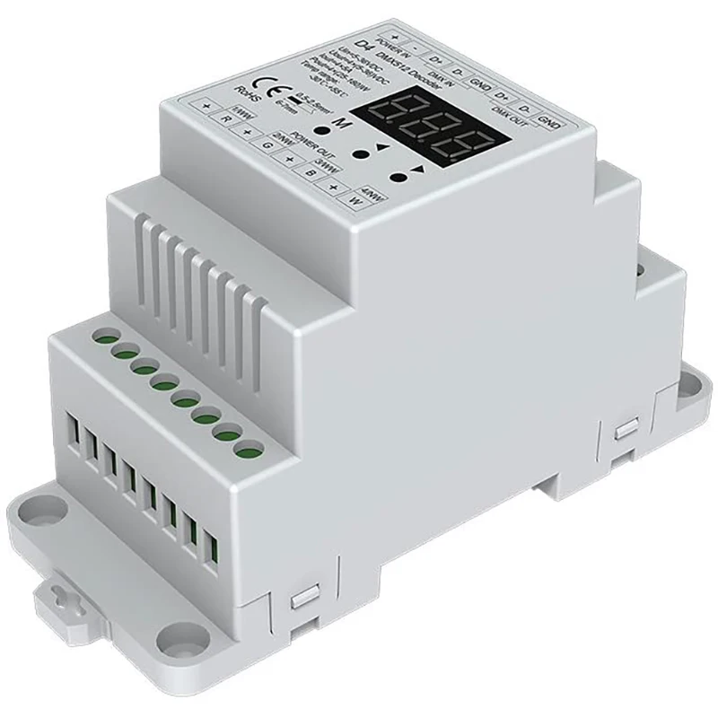 4-канальный декодер DMX512 с постоянным напряжением, RGB/RGBW контроллер на Din-рейке, 4-канальный контроллер затемнения, 5-36 В постоянного тока
4-канальный декодер DMX512 с постоянным напряжением, RGB/RGBW контроллер на Din-рейке, 4-канальный контроллер затемнения, 5-36 В постоянного тока