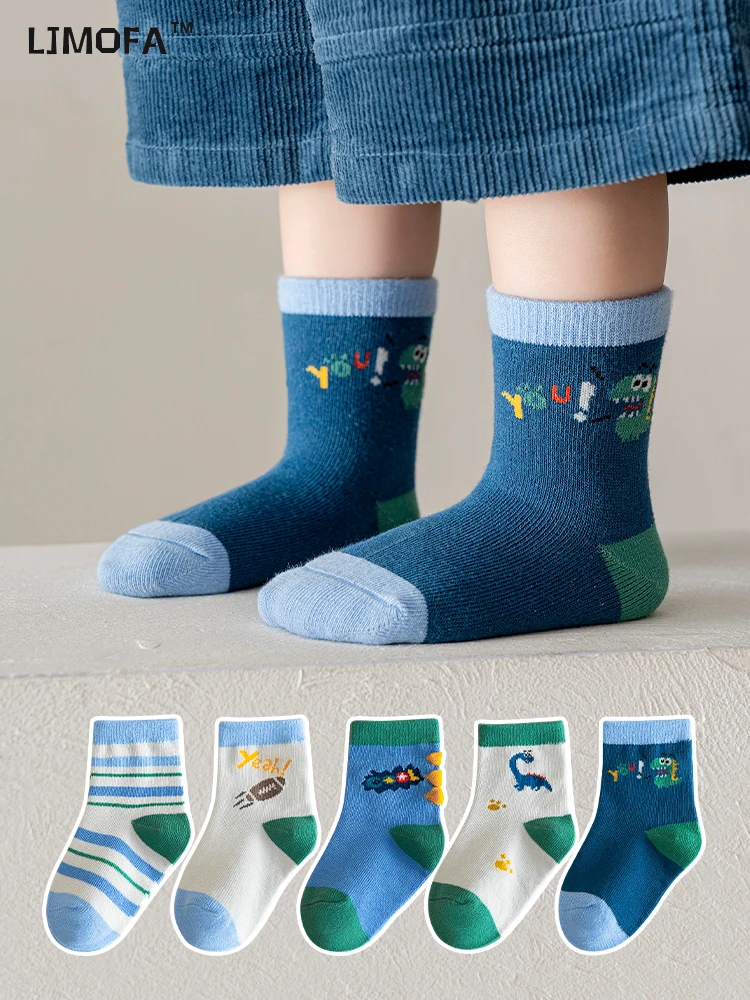 LJMOFA 5 Pairs Kids Socks Warm Cotton Boys Socks Cute Blue Stripe Cartoon Dinosaur Games Socks Baby Clothes Accessories C153
LJMOFA 5 Pairs Kids Socks Warm Cotton Boys Socks Cute Blue Stripe Cartoon Dinosaur Games Socks Baby Clothes Accessories C153